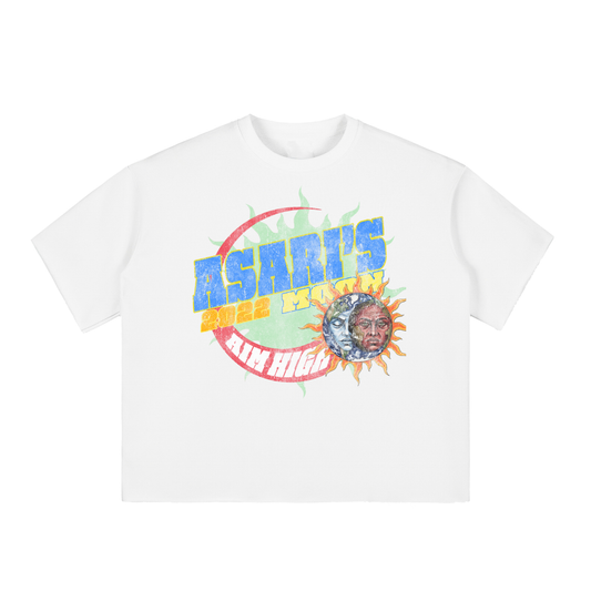 Boxy Half-Sleeve Raw-Edge T-Shirt